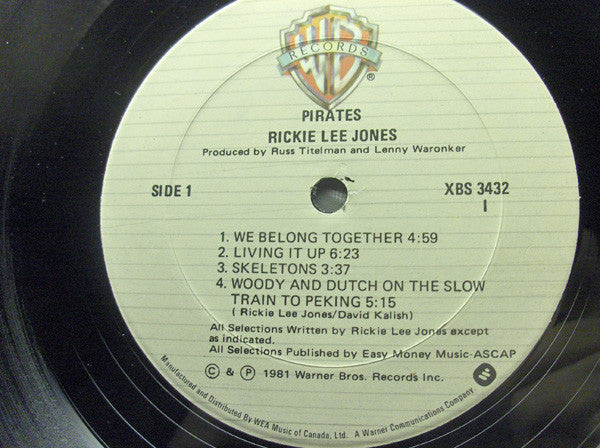 Rickie Lee Jones : Pirates (LP, Album, Imp)