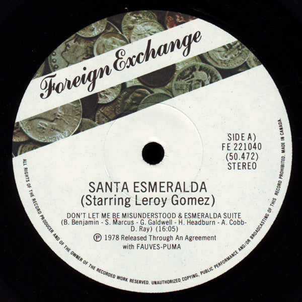 Santa Esmeralda : Don't Let Me Be Misunderstood (LP, Album, RE, Coi)