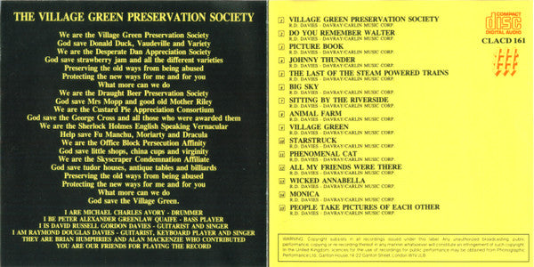 The Kinks : The Kinks Are The Village Green Preservation Society (CD, Album, RE)