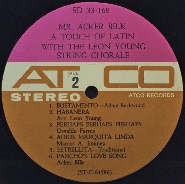 Mr. Acker Bilk* And The Leon Young String Chorale : A Touch Of Latin (LP, Album)