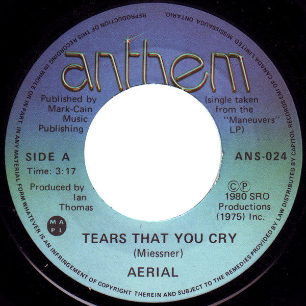Aerial (4) : Tears That You Cry (7", Single)