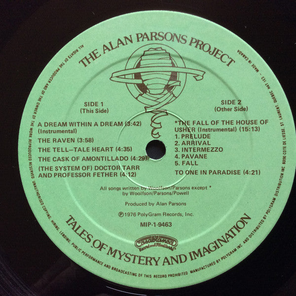 The Alan Parsons Project : Tales Of Mystery And Imagination (Edgar Allan Poe) (LP, Album, RE, Qua)