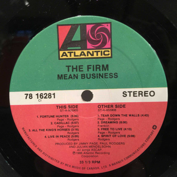The Firm (7) : Mean Business (LP, Album)