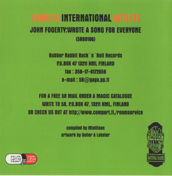 Various : John Fogerty: Wrote A Song For Everyone (CD, Album)