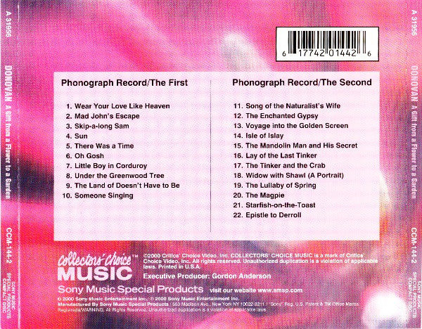 Donovan : A Gift From A Flower To A Garden (CD, Album, RE)