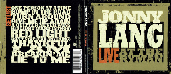 Jonny Lang : Live At The Ryman (CD, Album)