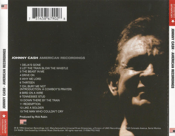 Johnny Cash : American Recordings (CD, Album, RE)