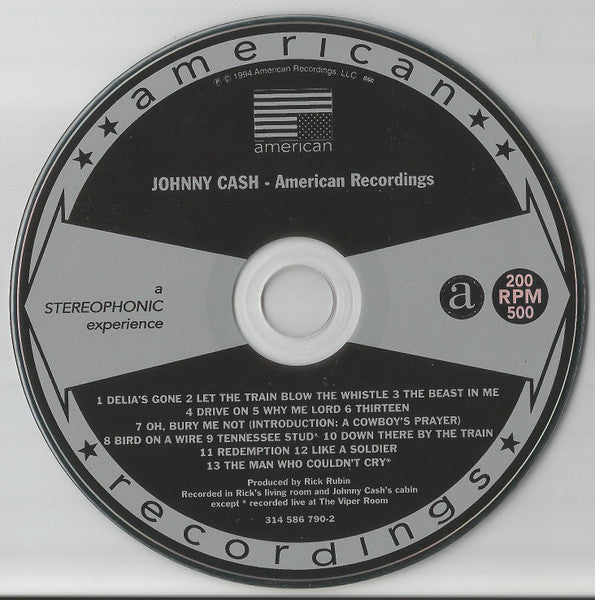 Johnny Cash : American Recordings (CD, Album, RE)
