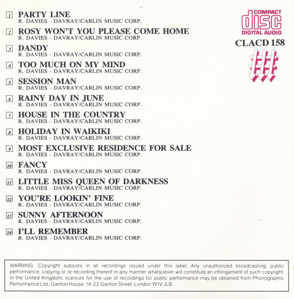 Kinks* : Face To Face (CD, Album, RE)