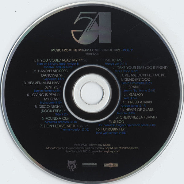Various : 54 (Music From The Miramax Motion Picture - Volume 2) (CD, Comp, Club, Dol)