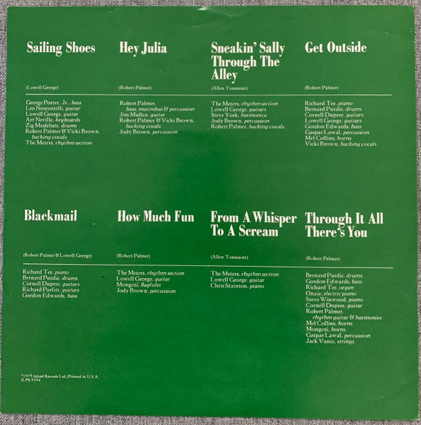 Robert Palmer : Sneakin' Sally Through The Alley (LP, Album)