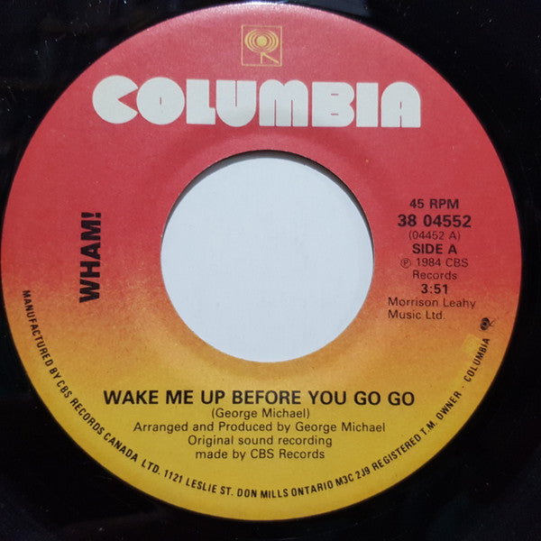 Wham! : Wake Me Up Before You Go-Go (7", Single, Gen)