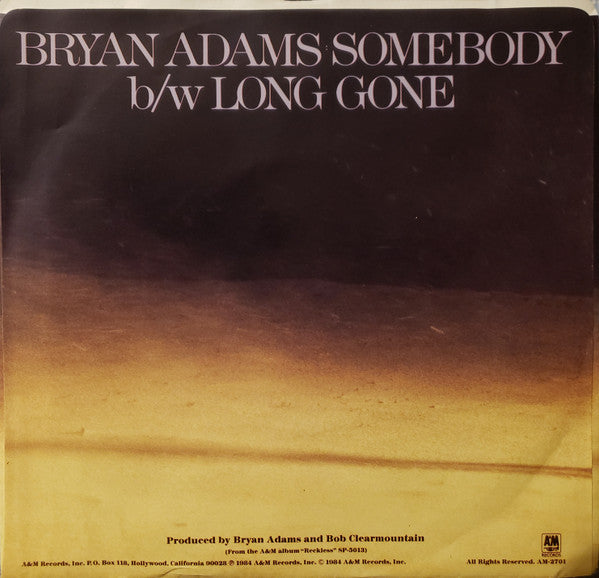 Bryan Adams : Somebody (7", Single)