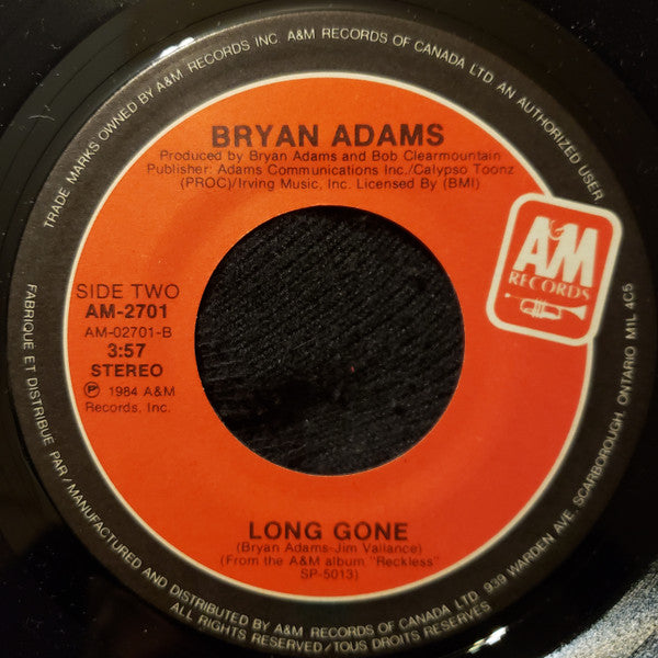 Bryan Adams : Somebody (7", Single)