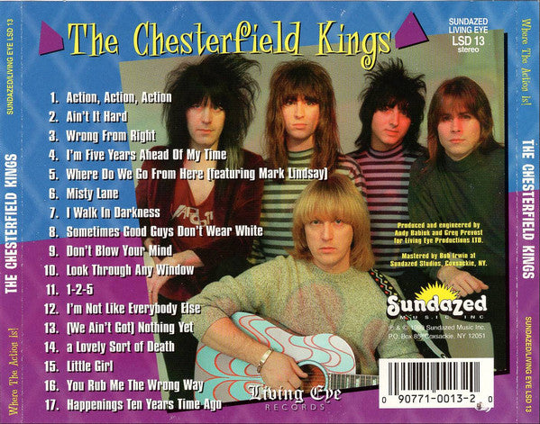 The Chesterfield Kings : Where The Action Is! (CD, Album)