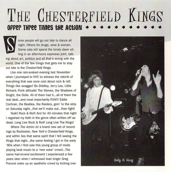 The Chesterfield Kings : Where The Action Is! (CD, Album)