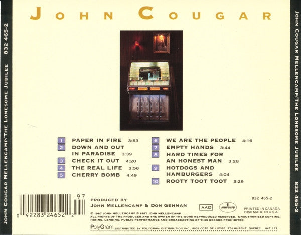 John Cougar Mellencamp : The Lonesome Jubilee (CD, Album)