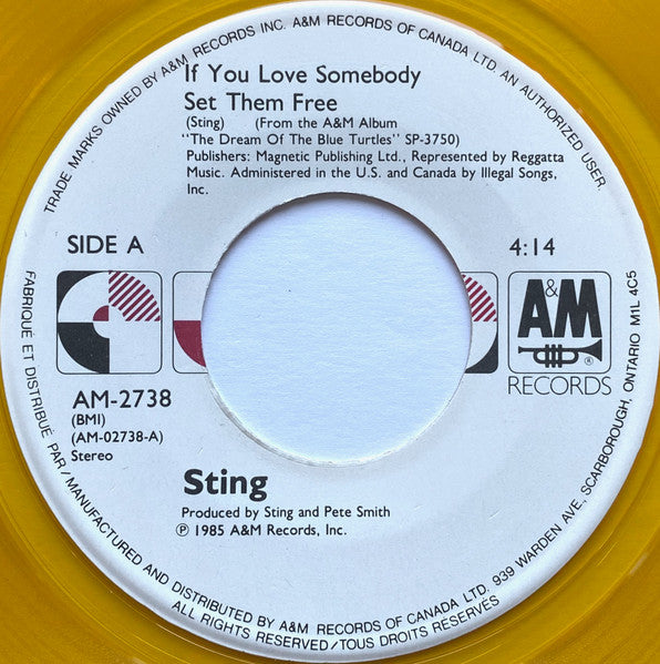 Sting : If You Love Somebody Set Them Free (7", Yel)