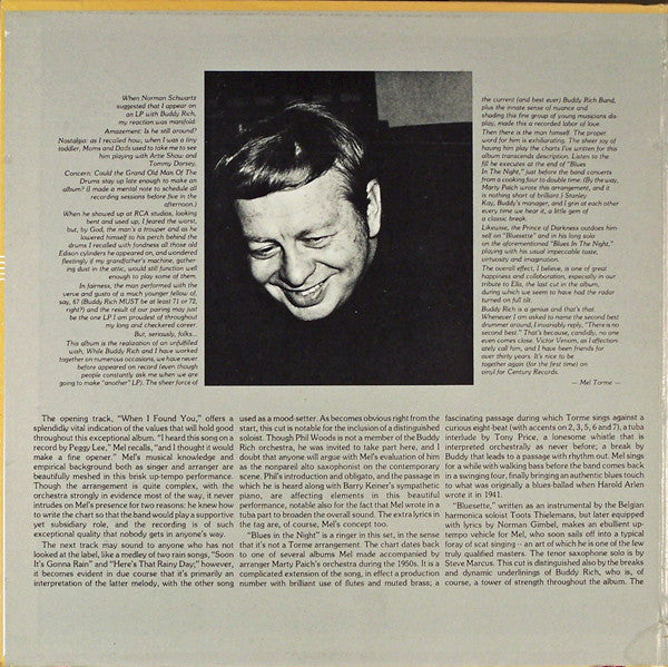 Mel Tormé & Buddy Rich : Together Again-For The First Time (LP, Album)