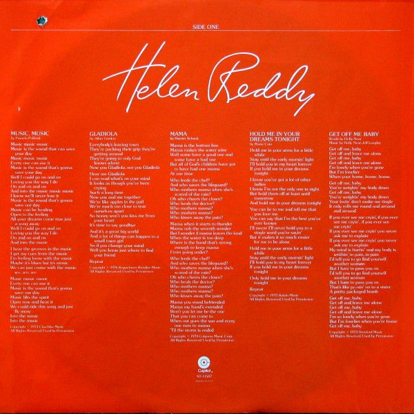 Helen Reddy : Music, Music (LP, Album)