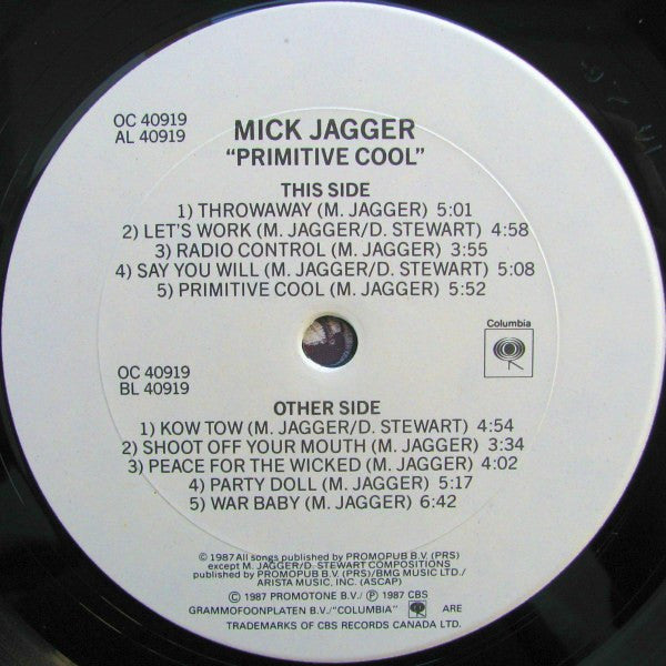 Mick Jagger : Primitive Cool (LP, Album)