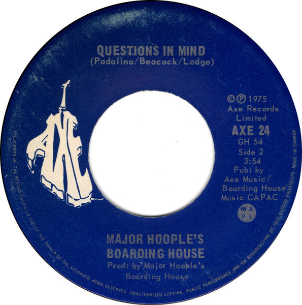 Major Hoople's Boarding House : I'm Running After You / Questions In Mind (7")