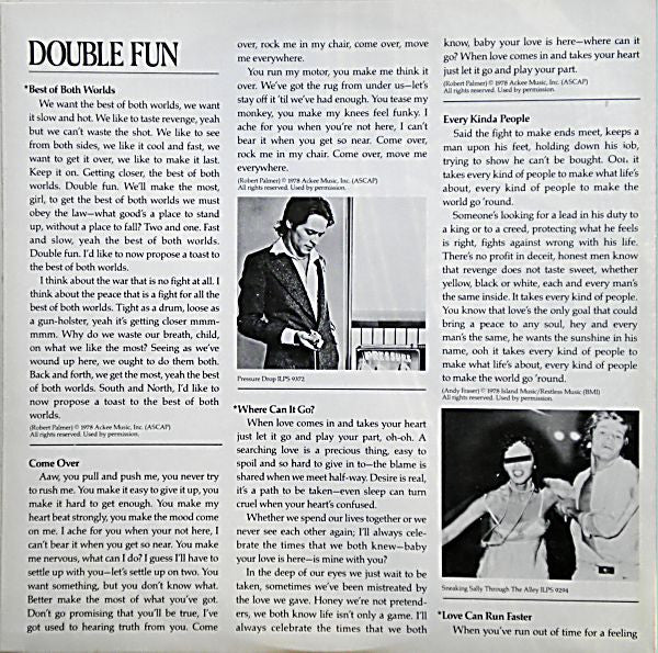 Robert Palmer : Double Fun (LP, Album)