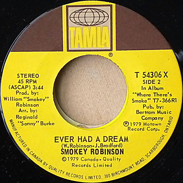 Smokey Robinson : Cruisin' / Ever Had A Dream (7", Single)