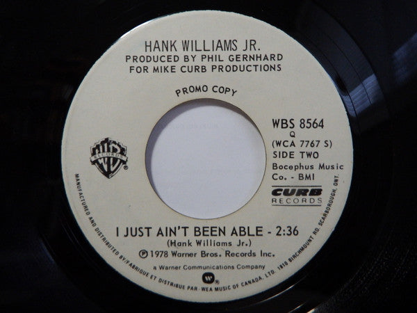 Hank Williams Jr. : You Love The Thunder (7", Promo)
