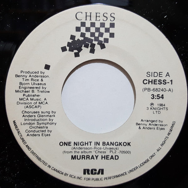 Murray Head : One Night In Bangkok (7", Single)