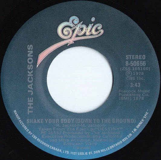 The Jacksons : Shake Your Body (Down To The Ground) / That's What You Get For Being Polite (7", Single, RE)