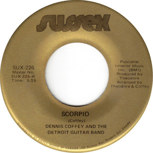 Dennis Coffey And The Detroit Guitar Band : Scorpio  (7", Single, Gol)