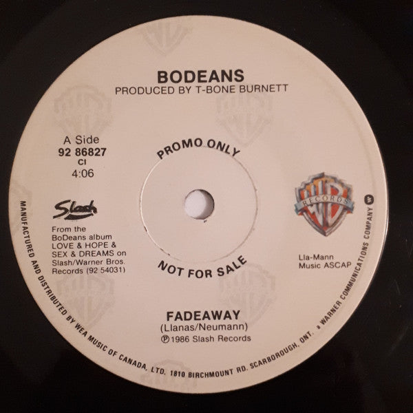 BoDeans : Fadeaway (7", Promo)