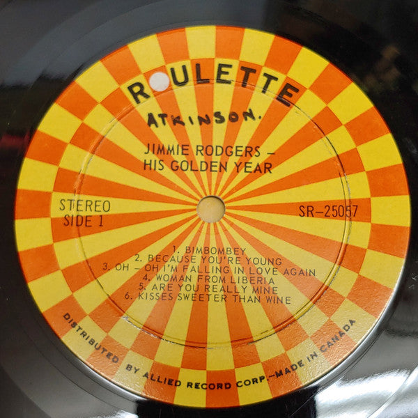 Jimmie Rodgers (2) . . . . . . Hugo Peretti & His Orchestra* : His Golden Year (LP, Comp)
