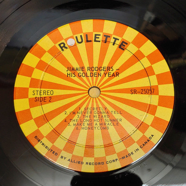 Jimmie Rodgers (2) . . . . . . Hugo Peretti & His Orchestra* : His Golden Year (LP, Comp)