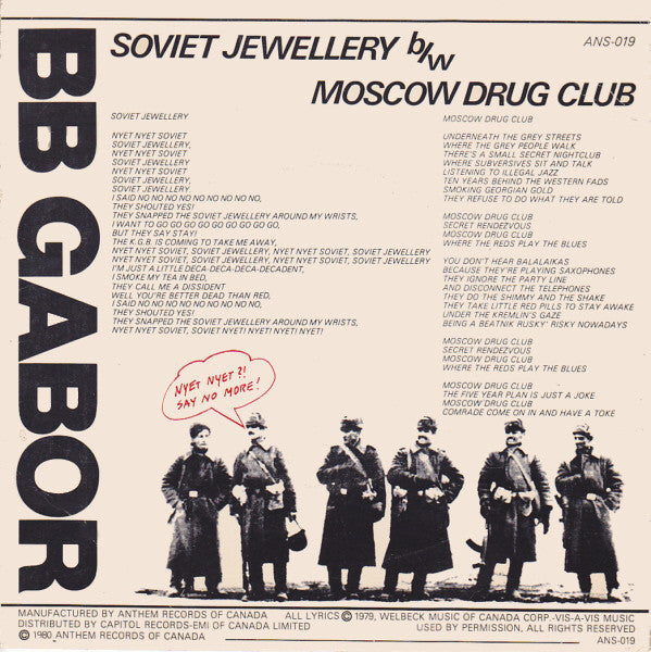 B.B. Gabor* : Nyet Nyet Soviet (7", Single)