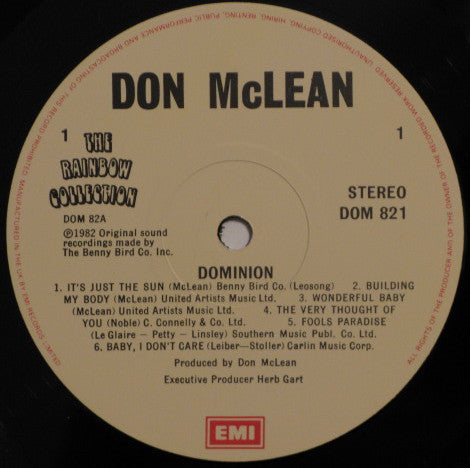Don McLean : Dominion (Recorded Live) (2xLP, Gat)