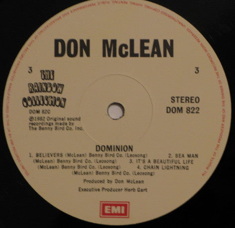 Don McLean : Dominion (Recorded Live) (2xLP, Gat)