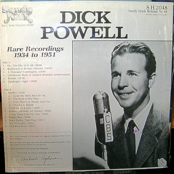 Dick Powell (2) : Rare Recordings 1934-1951 (LP, Comp)