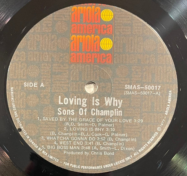 The Sons Of Champlin : Loving Is Why (LP, Album)