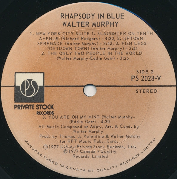 Walter Murphy : Rhapsody In Blue (LP, Album)