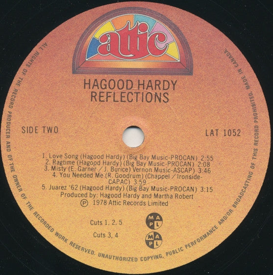 Hagood Hardy : Reflections (LP, Album)