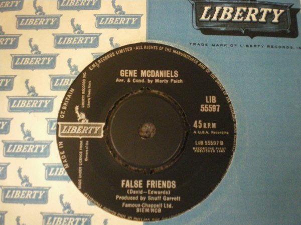 Gene McDaniels* : It's A Lonely Town (Without You) / False Friends (7", Single)