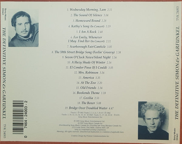 Simon & Garfunkel : The Definitive Collection (CD, Comp)