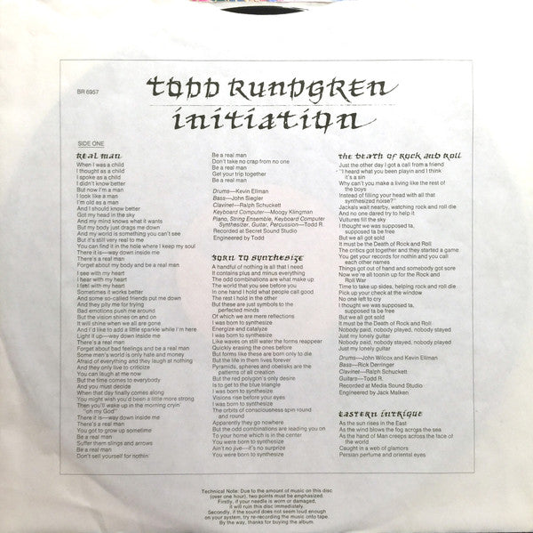 Todd Rundgren : Initiation (LP, Album)
