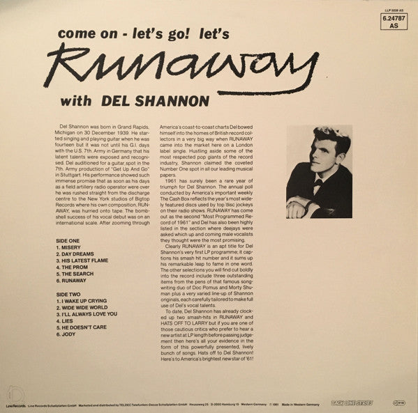 Del Shannon : Runaway (LP, Album, Mono, RE)