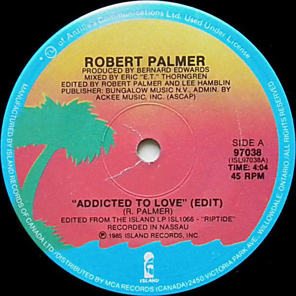Robert Palmer : Addicted To Love (7", Single)