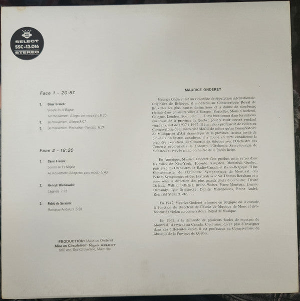 Maurice Onderet : Maurice Onderet (LP, Comp)