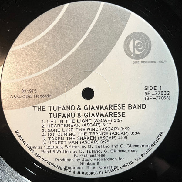 The Tufano & Giammarese Band : The Tufano & Giammarese Band (LP, Album)