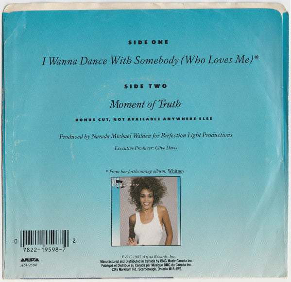 Whitney Houston : I Wanna Dance With Somebody (Who Loves Me) (7", Single)